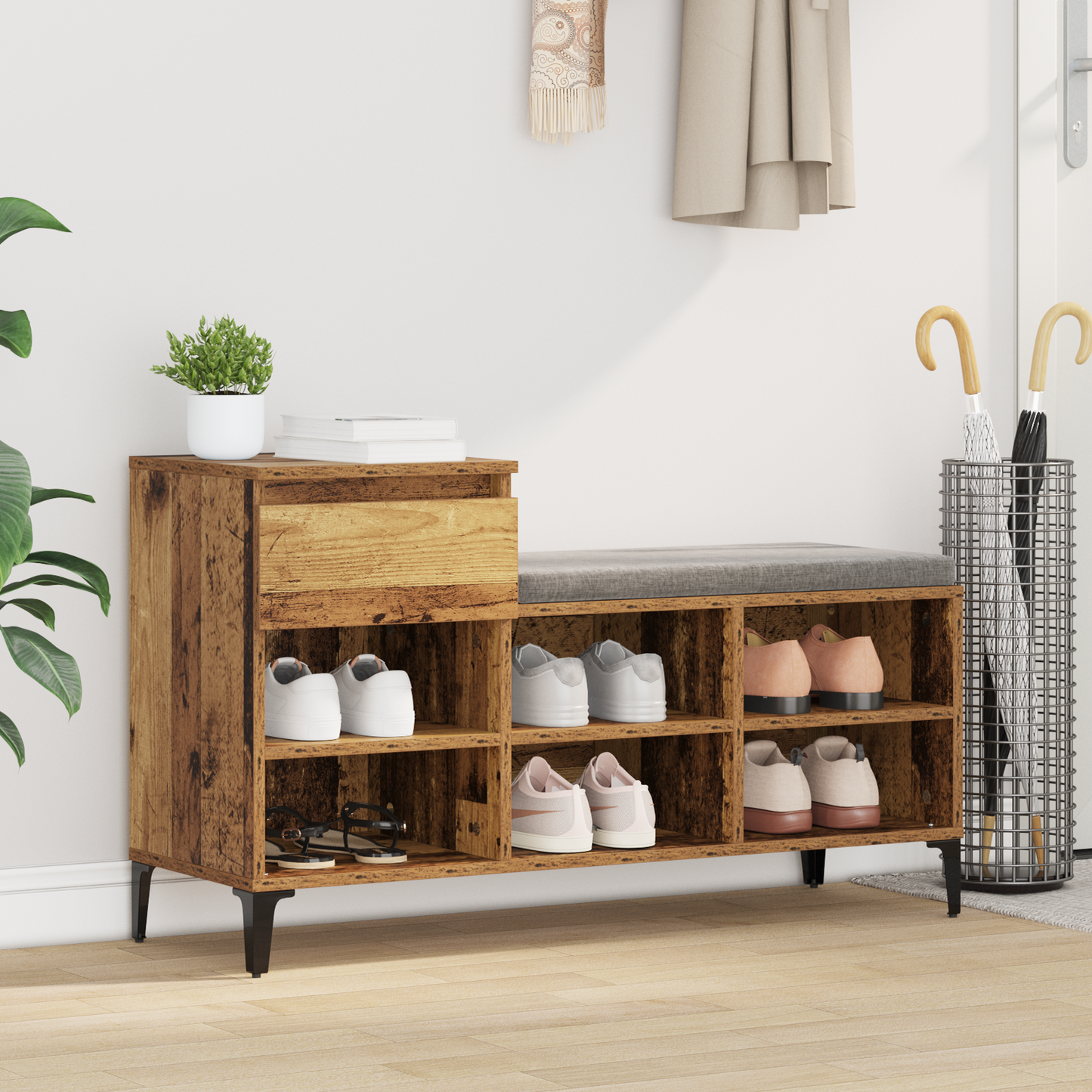 Shoe Cabinet Old wood 102 x 36 x 60 cm Engineered wood