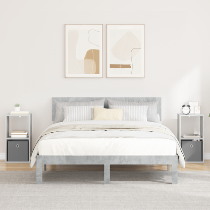 Bedside Table 2 pcs Concrete Grey 30.5 x 27 x 59.5 cm