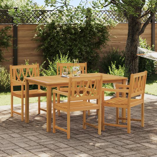 Garden Chairs 4 pcs Natural Solid Acacia Wood
