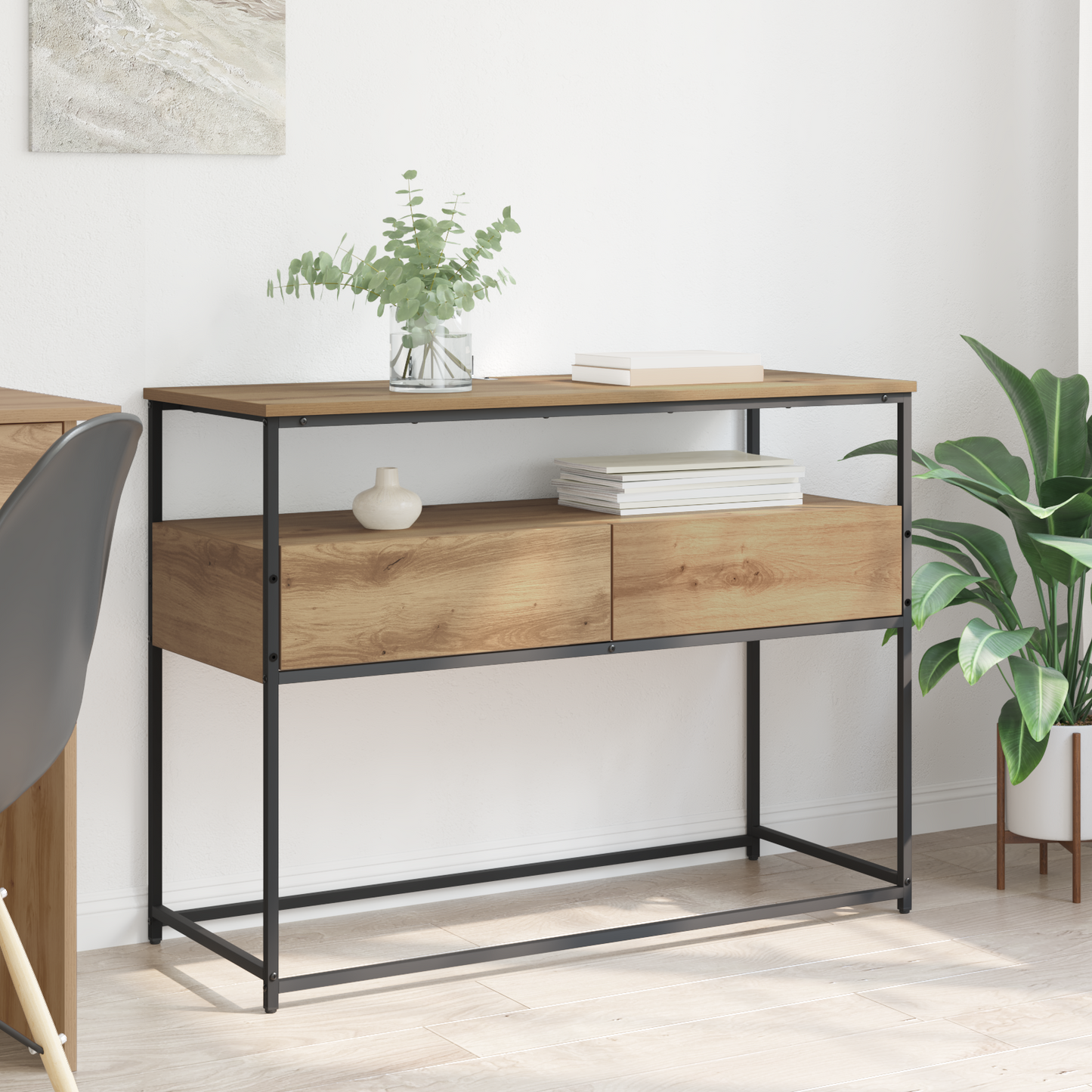 Console Table Artisan Oak 100 x 40 x 75 cm Engineered Wood