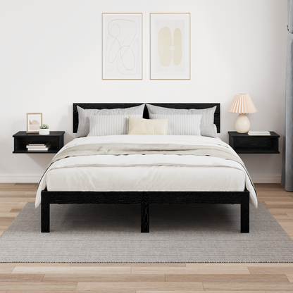 Bedside Table 2 pcs Black Oak 40 x 31 x 15 cm Engineered Wood
