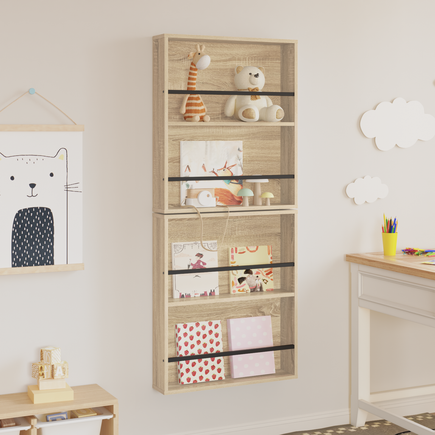 Magazine Rack 2 pcs Sonoma Oak 60 x 12 x 70 cm Engineered Wood