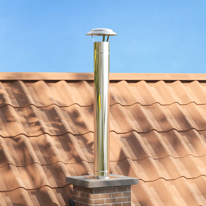 Chimney Extension Silver 25 x 25 x 132 cm Stainless steel