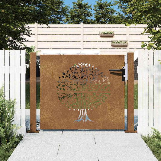Garden Gate 100x75 cm Corten Steel Tree Design