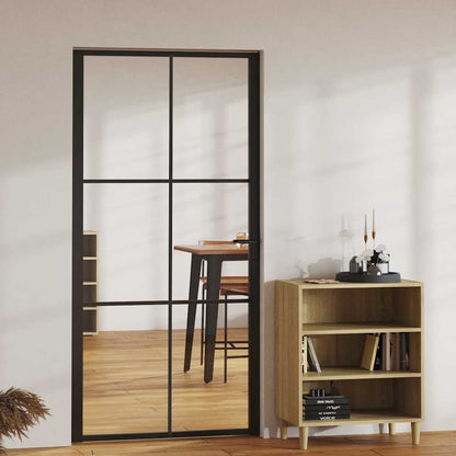 Interior Door ESG Glass and Aluminium 102,5x201,5 cm Black