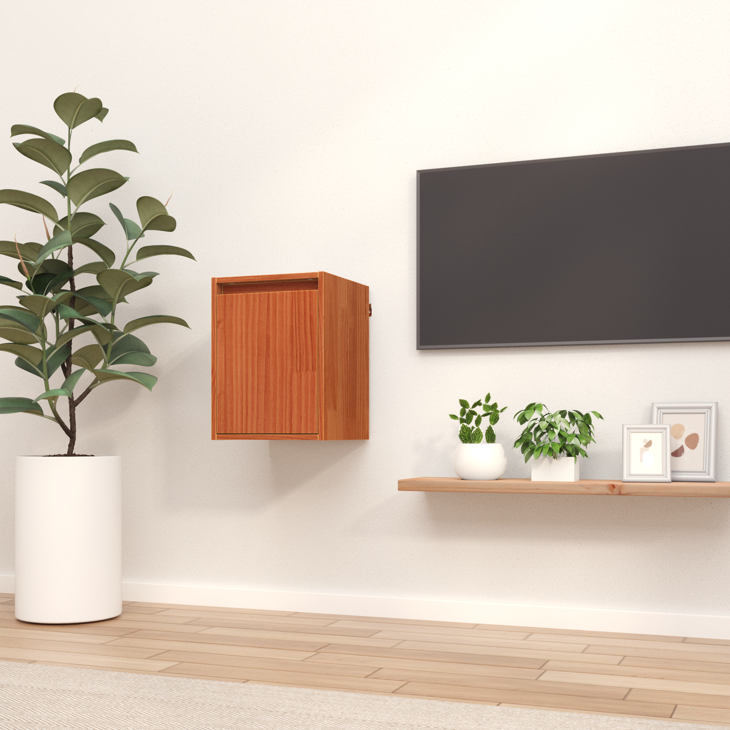 Wall Cabinet Wax Brown 30 x 30 x 40 cm Solid Pine Wood