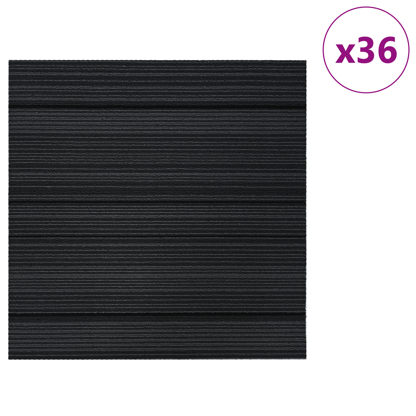 Carpet Tile Striped Light Grey 50 x 50 cm 36 pcs PP and Bitumen