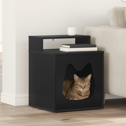 Cat House Black 42.5 x 40 x 53.5 cm Engineered Wood
