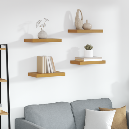 Wall Shelf 4 pcs Beige 40 x 23.5 x 4 cm Engineered Wood