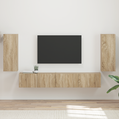 TV Cabinet Set 4 pcs Sonoma Oak Engineered Wood