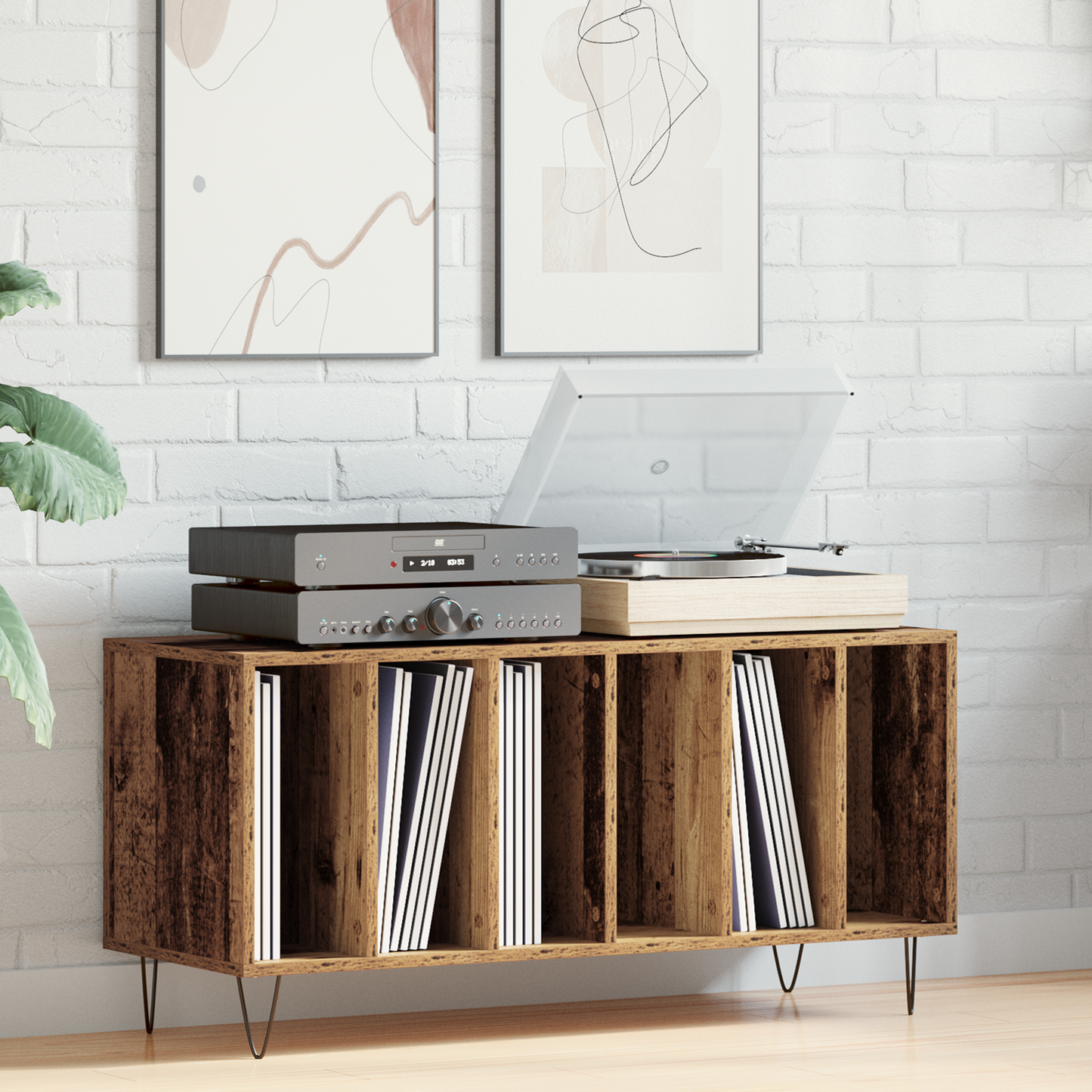 Record Cabinet Old wood 100 x 38 x 48 cm Engineered Wood