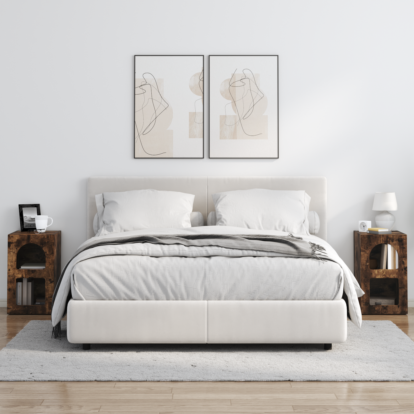 Bedside Table ELST 2 pcs Smoked Oak 29.5 x 33.5 x 50 cm