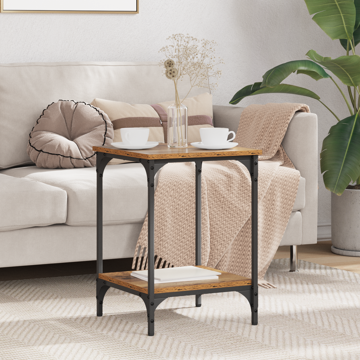 Coffee Table Old Wood 40 x 40 x 55 cm Engineered Wood