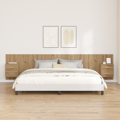 Headboard with Cabinet 3 pcs Artisan Oak Engineered Wood