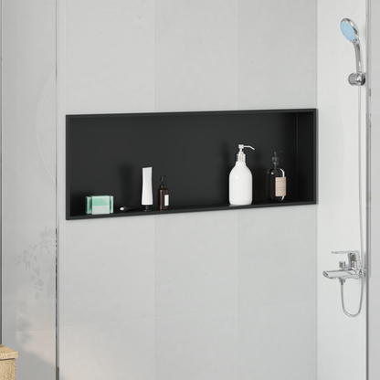 Shower Niche Black 90 x 30 x 9.5 cm Stainless Steel