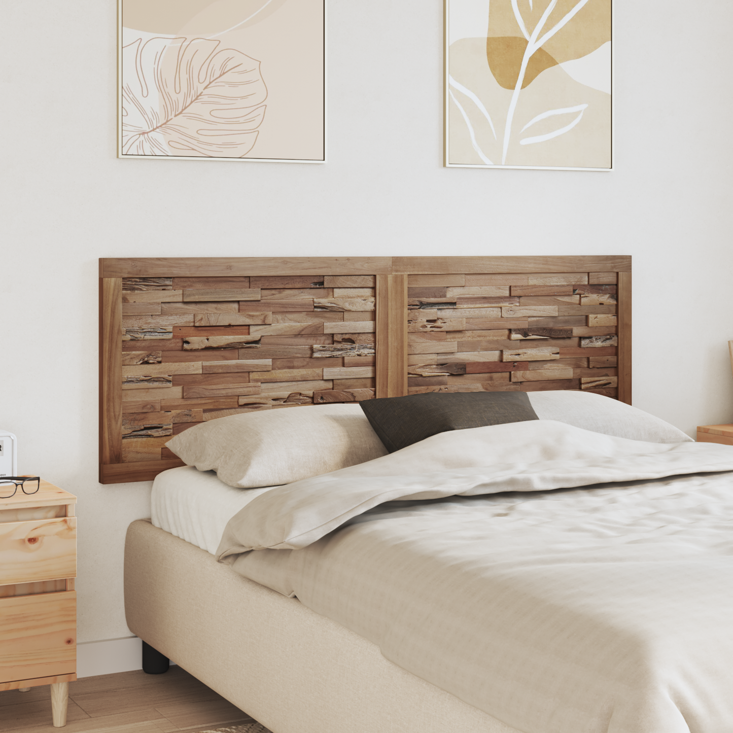 Bed Headboard Natural Solid Teak Wood