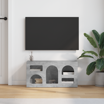 TV Cabinet ELST 80 x 35 x 40 cm Concrete Grey Engineered Wood