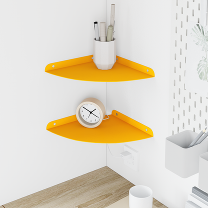 Floating Shelf with Shelf 2 pcs Mustard Yellow 24 x 24 x 2 cm