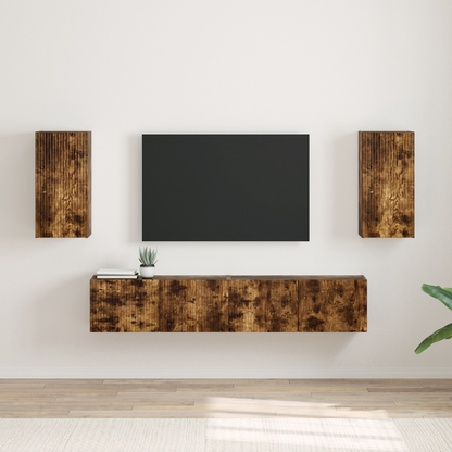 TV Wall Cabinet Wall-mounted 2 pcs Smoked Oak 30 x 31 x 60 cm