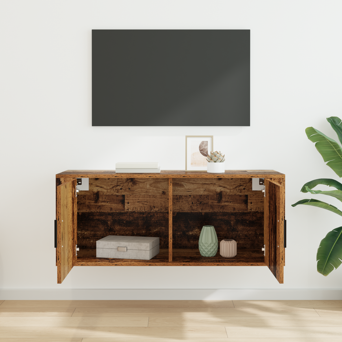 Wall Mounted TV Cabinet Old Wood 100 x 34.5 x 40 cm