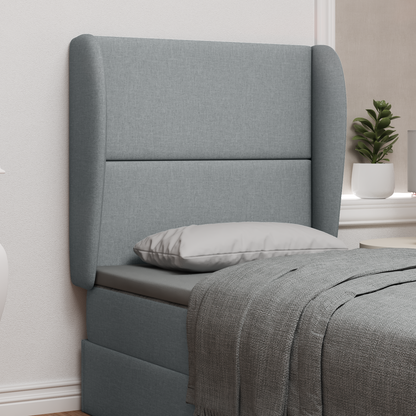Headboard Ear Light Grey 80 x 23 x 6 cm Fabric