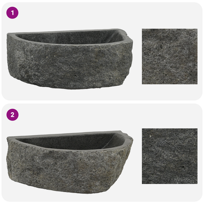 Wall-mounted Basin Grey 37 x 30 x 12 cm River Stone