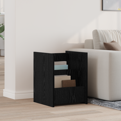 Magazine Rack Black Oak 35 x 35 x 45 cm Engineered Wood