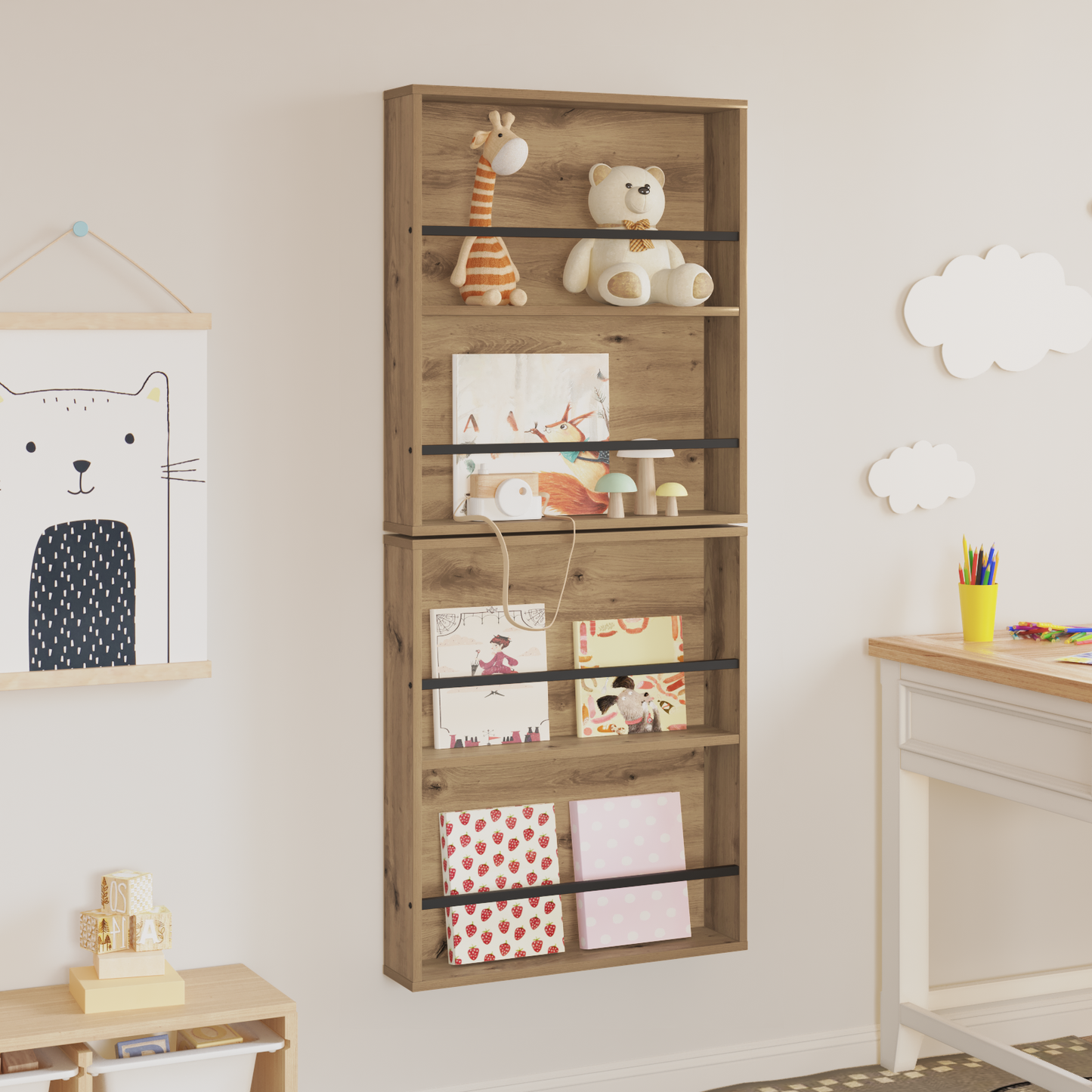 Magazine Rack 2 pcs Artisan Oak 60 x 12 x 70 cm Engineered Wood
