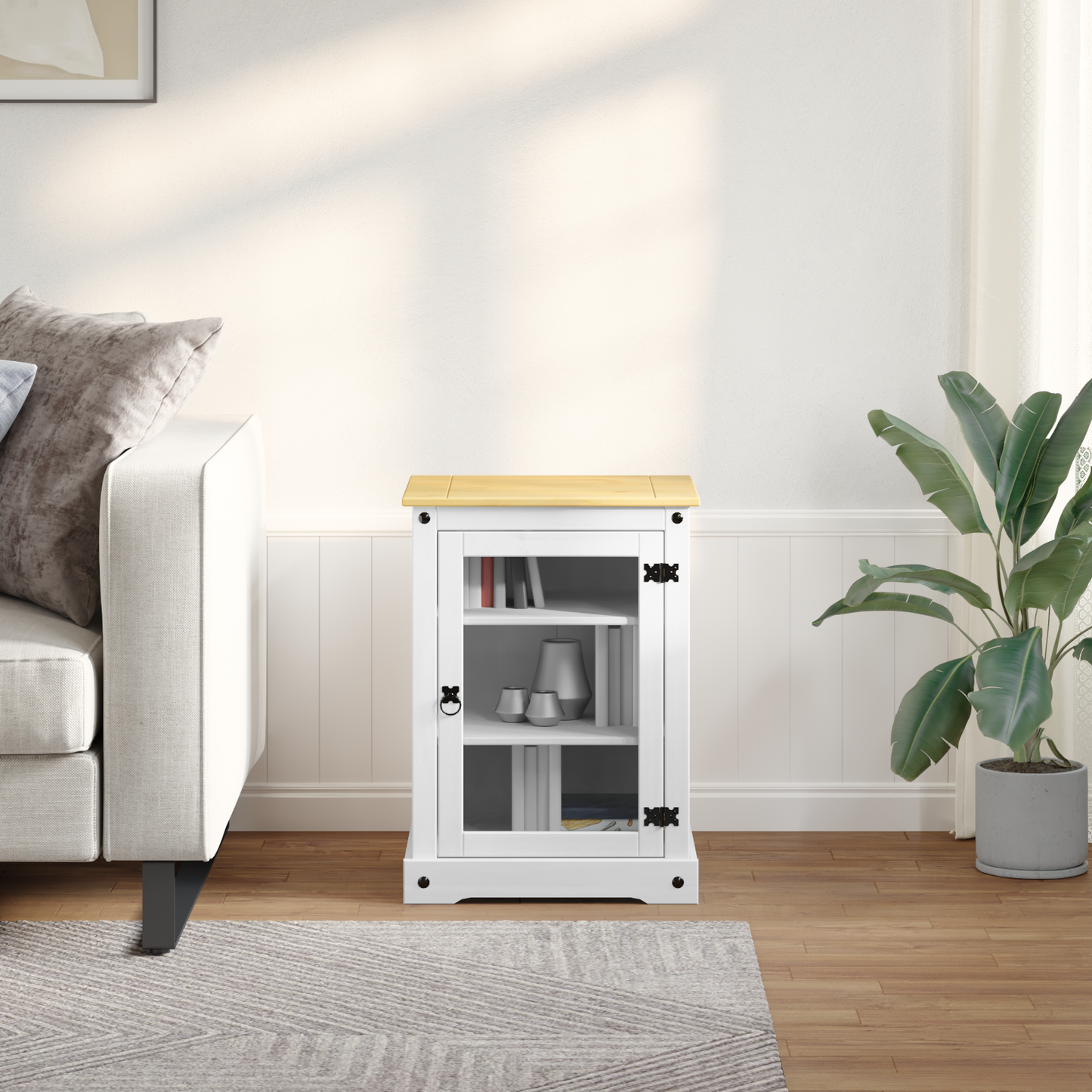 HiFi cabinet White 60 x 50 x 82 cm Solid Pine Wood