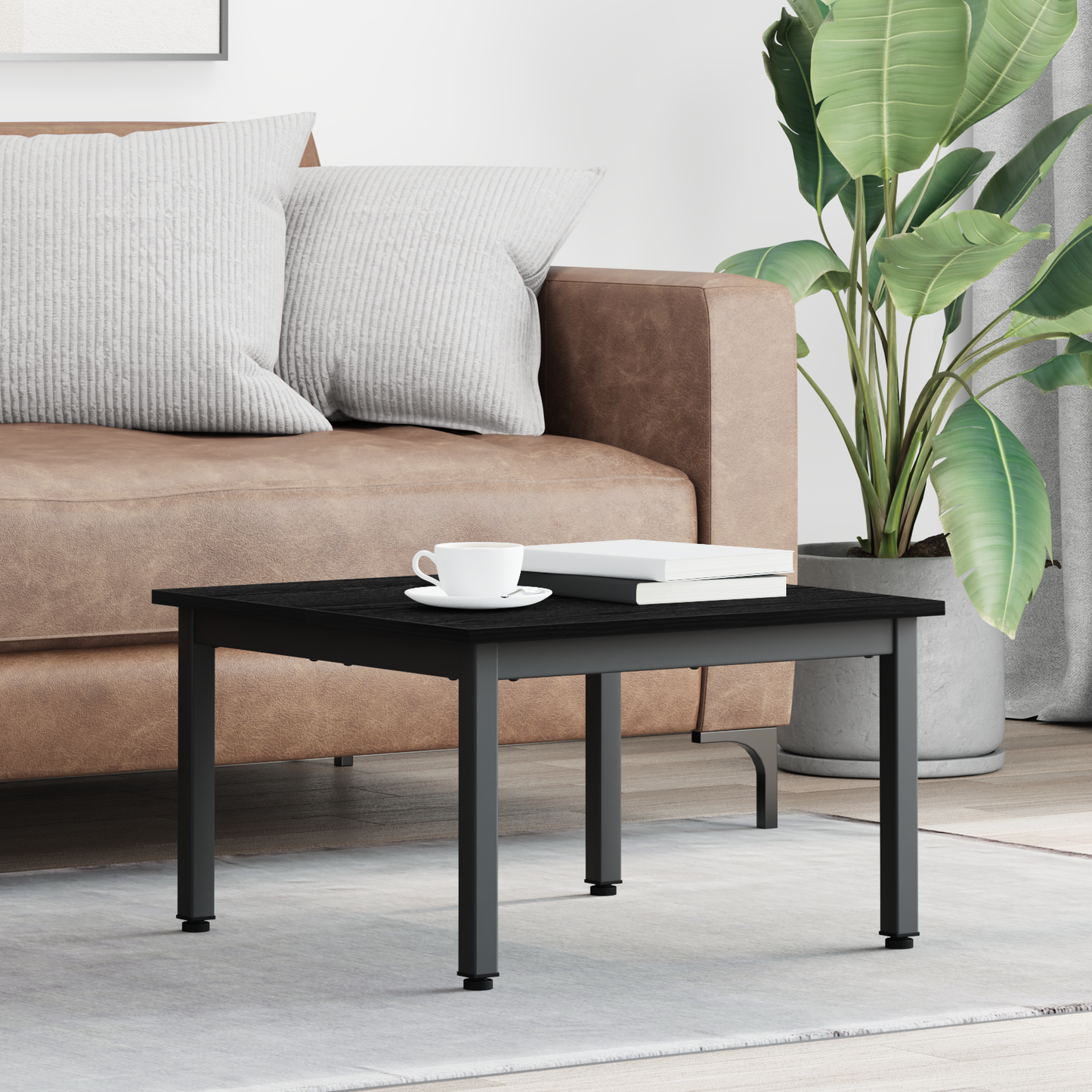 Coffee Table Black Oak 60 x 60 x 36 cm Engineered Wood