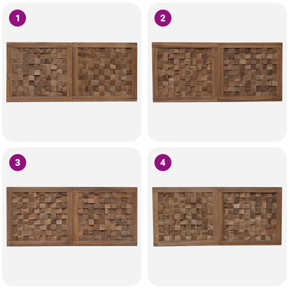 Bed Headboard Natural Solid Teak Wood