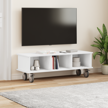 TV Stand White 100 x 35 x 35 cm Engineered Wood