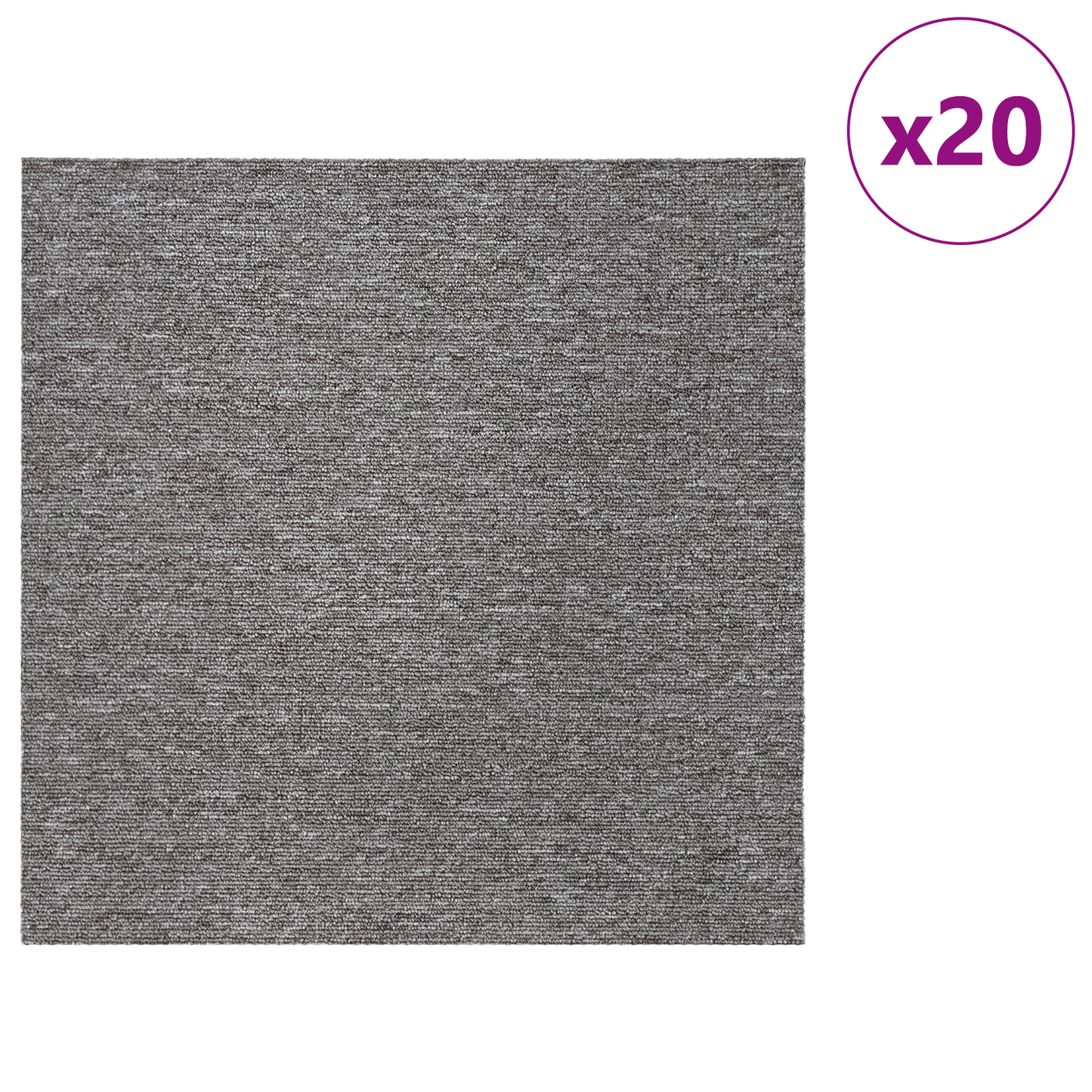 Carpet Tile Brown 50 x 50 cm 20 pcs PP and Bitumen