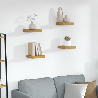 Wall Shelf 4 pcs Beige 23 x 23.5 x 4 cm Engineered Wood