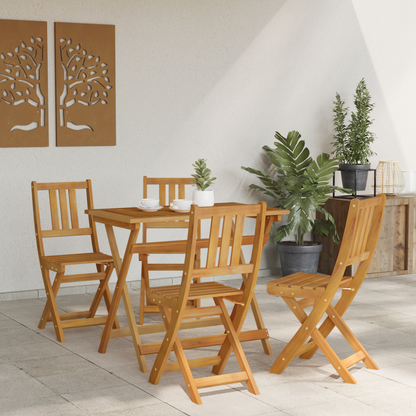 with Cushion 4 pcs Natural 40 x 42 x 85 cm Solid Acacia Wood