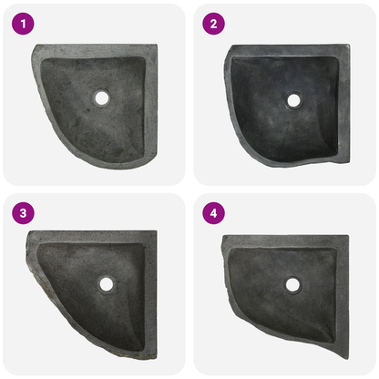 Basin Grey (30-37) x (30-37) x 12 cm River stone