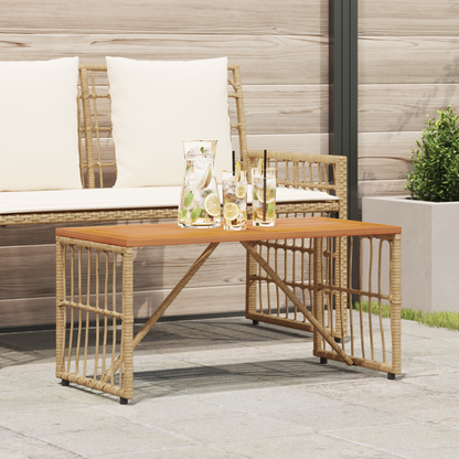 Outdoor Table Natural 80 x 40 x 40 cm Steel and Poly Rattan