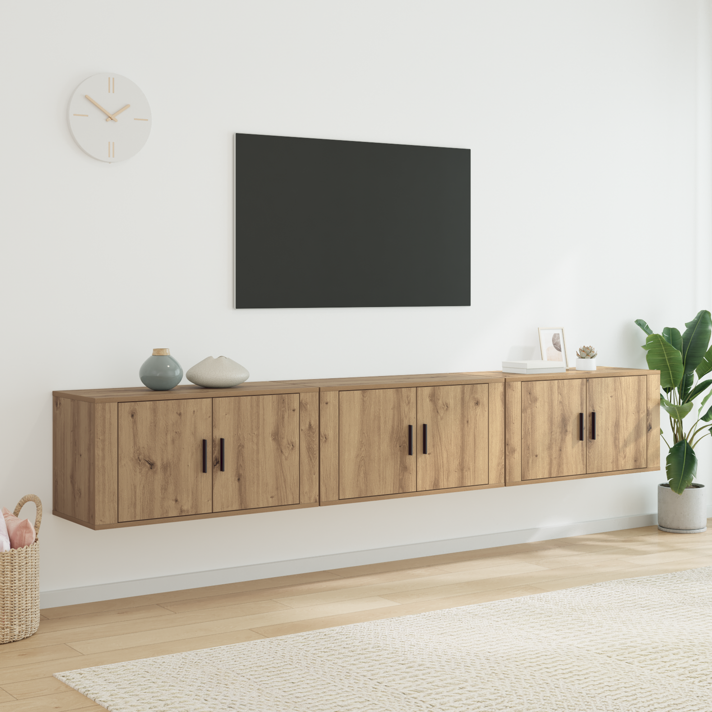 Wall-mounted TV Cabinet Set 3 pcs Artisan Oak 80 x 34.5 x 40 cm
