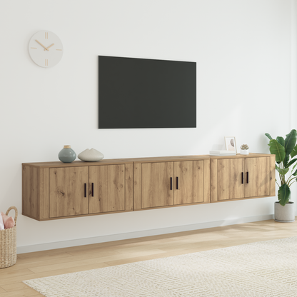 Wall-mounted TV Cabinet Set 3 pcs Artisan Oak 80 x 34.5 x 40 cm