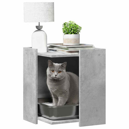 Cat Litter Box Enclosure Concrete Grey 42x42x51 cm Engineered Wood