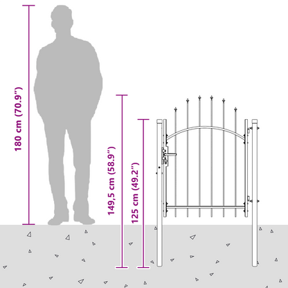 Garden Gate with Lock Woerden Grey 100 x 100 cm Steel