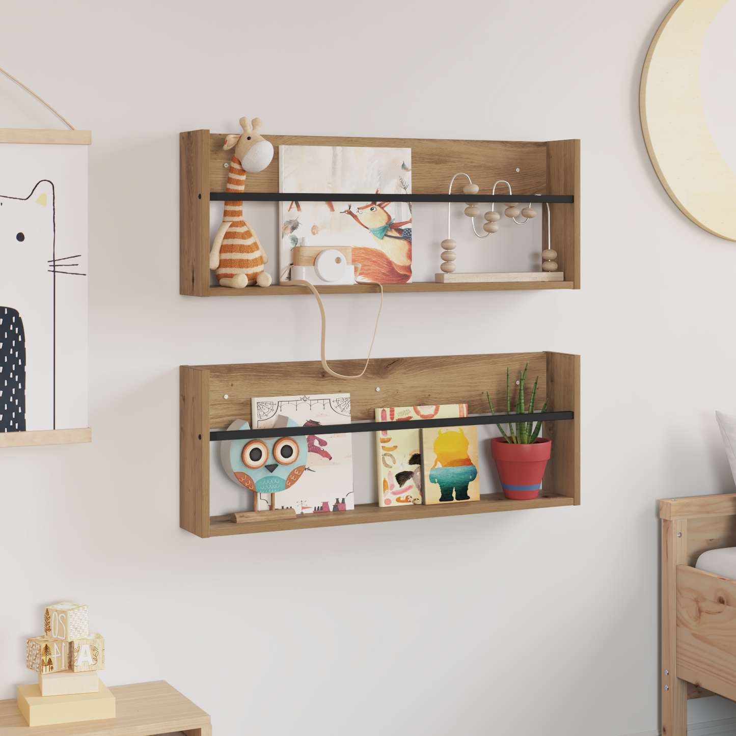 Magazine Rack 2 pcs Artisan Oak 80 x 12 x 30 cm Engineered Wood