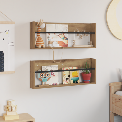 Magazine Rack 2 pcs Artisan Oak 80 x 12 x 30 cm Engineered Wood