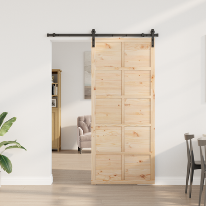Sliding Door Natural 80 x 208 cm Solid Pine Wood