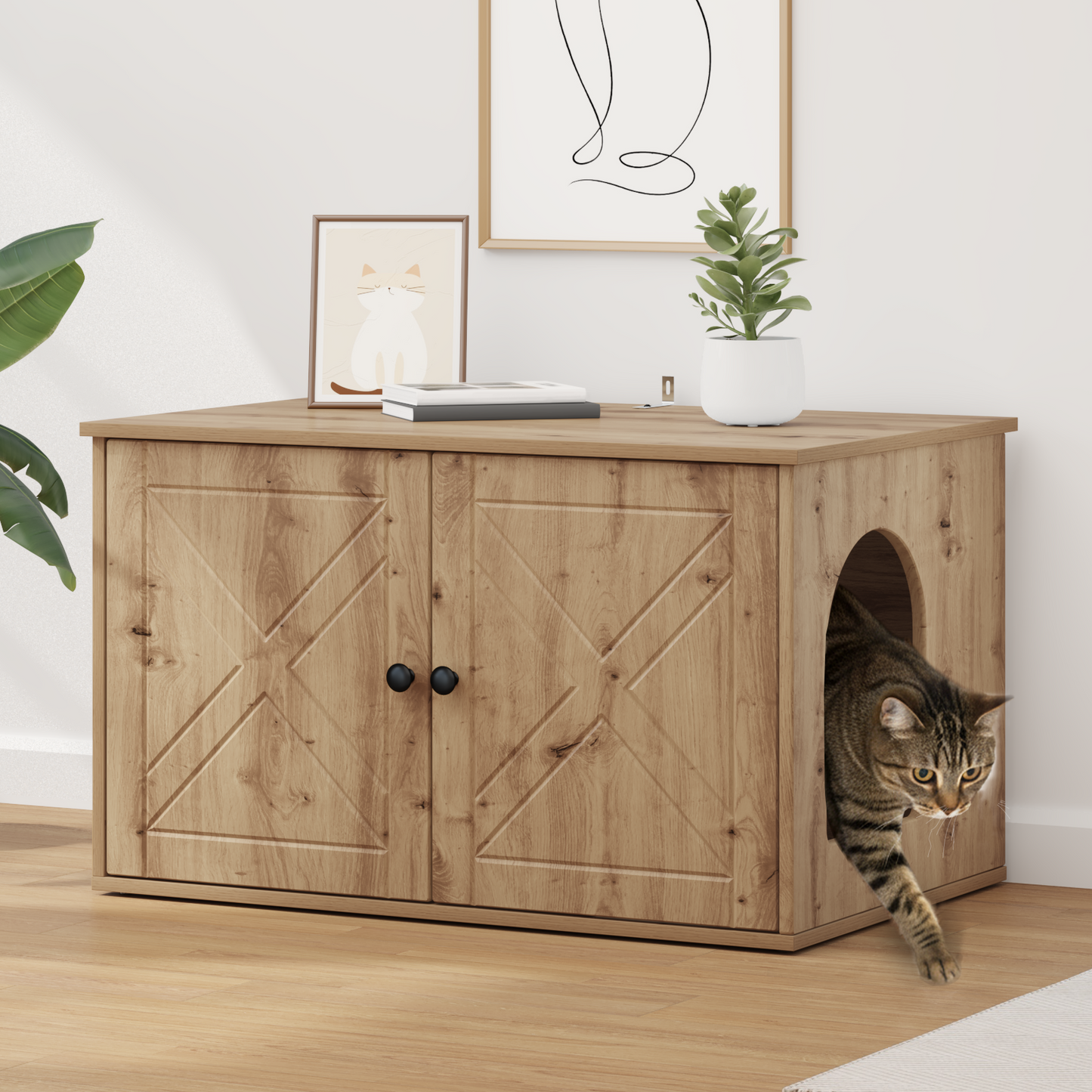 Cat House Artisian Oak 85 x 55 x 50 cm Engineered Wood