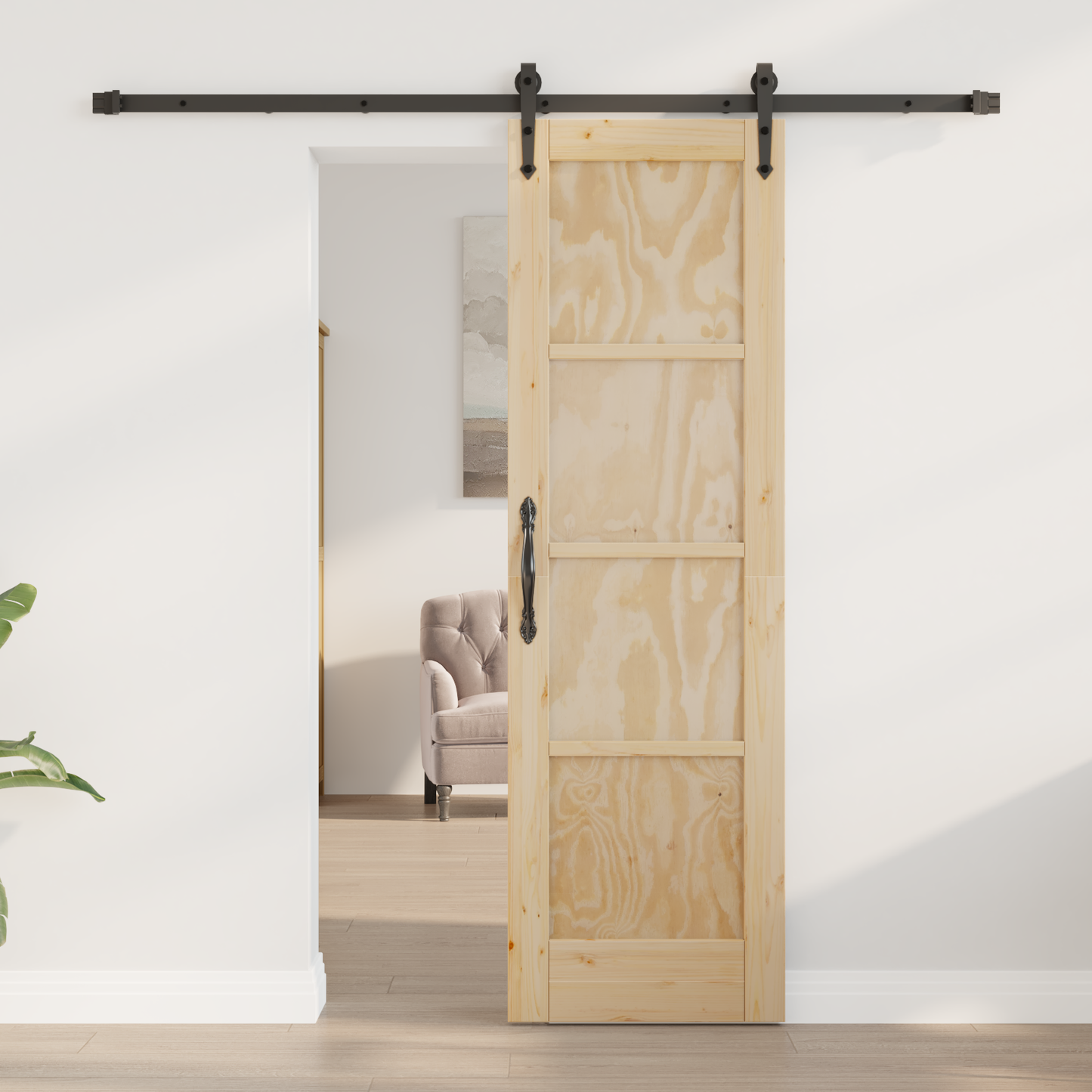 Sliding Door ORKDAL Natural and Black 61 x 198.5 cm