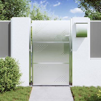 Garden Gate with Lock Silver 85 x 120 cm Stainless Steel