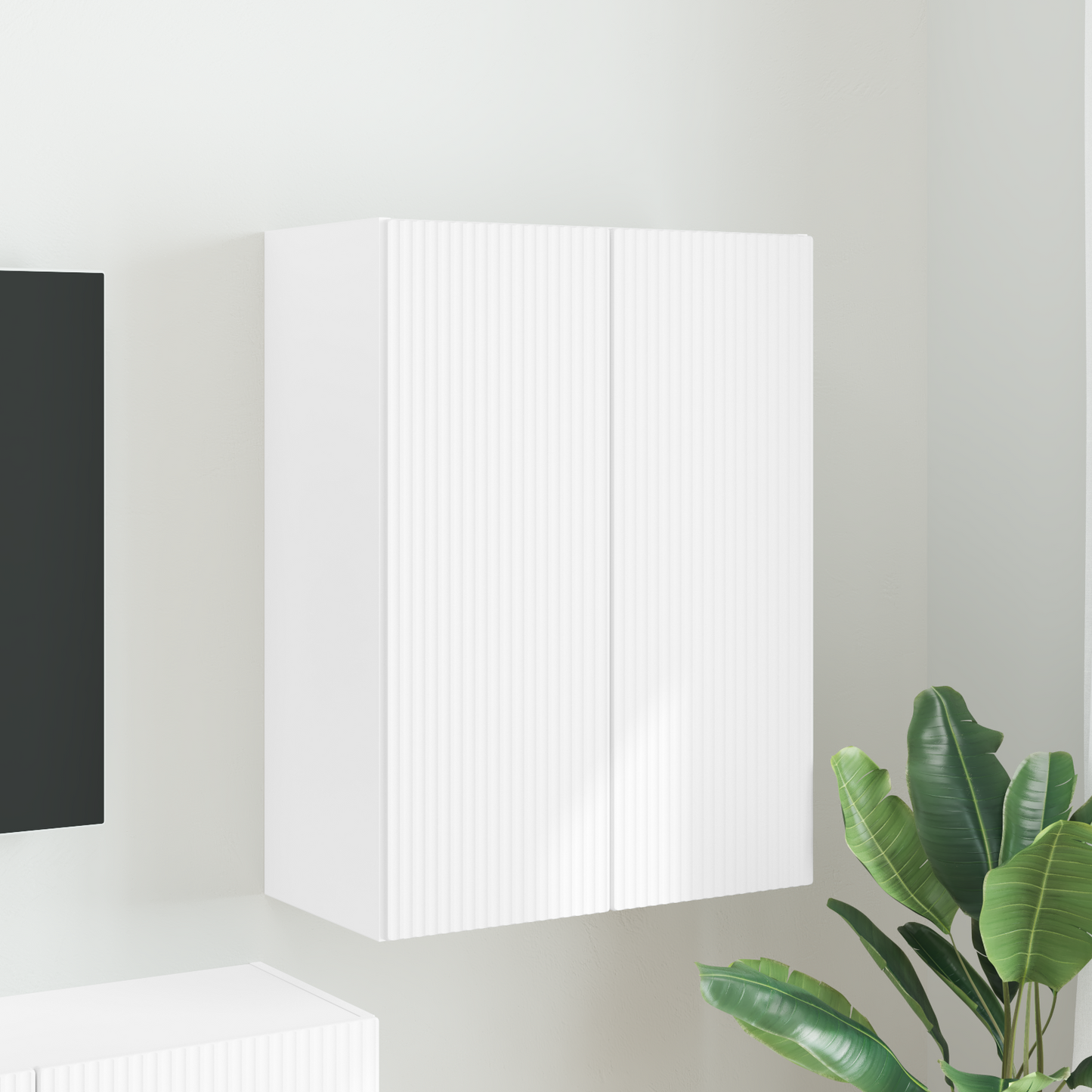 TV Wall Cabinet White 59.5 x 31 x 80 cm Engineered Wood