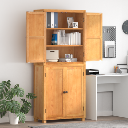 Storage Furniture Set with Shelf 2 pcs Natural 80 x 35 x 185 cm