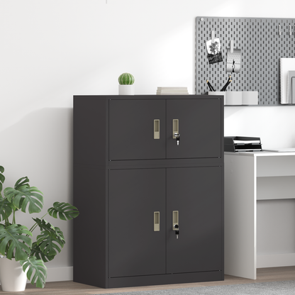 Storage Cabinet Black 80 x 40 x 40 cm Steel